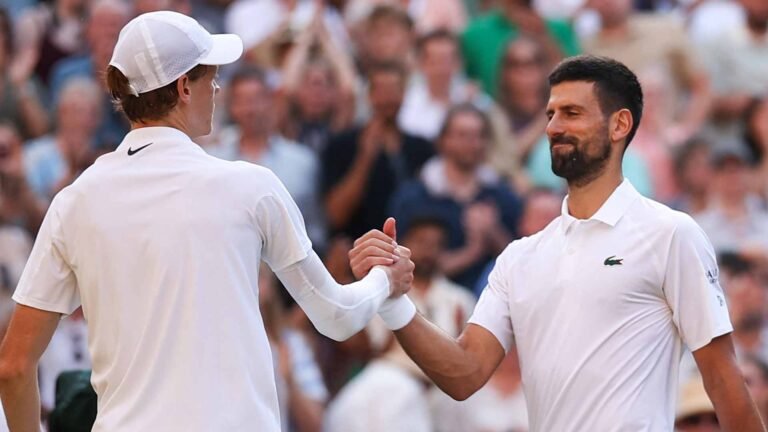 Sinner e Djokovic caem do mesmo lado da chave em Wimbledon